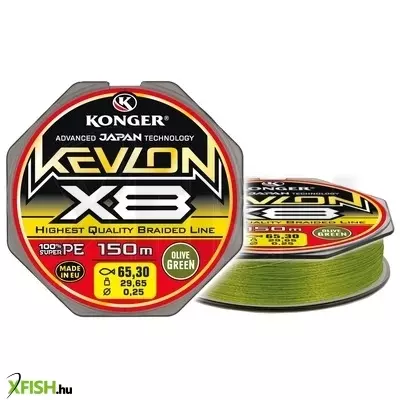 Konger Kevlon Olive Green X8 Fonott Zsinór 150m 0.06mm 4.45kg