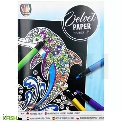 Grafix: Óceán mintás bársony színező készlet, A4