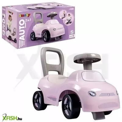 smoby: auto ride-on átalakítható járássegítő bébitaxi - rózsaszín