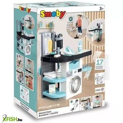 Smoby: Rowenta mosó- és vasaló center rúdporszívóval