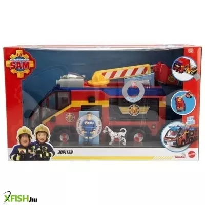 Sam a tűzoltó: Jupiter tűzoltóautó játékszett kiegészítőkkel - 32 cm