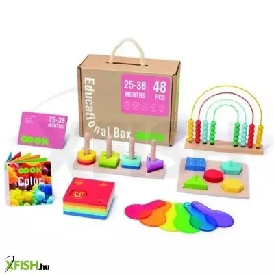 Tooky Toy: Montessori fa oktató játék szett - 48 db-os