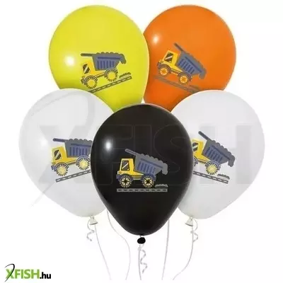 Dömper mintás lufi, 30 cm - 5 db-os