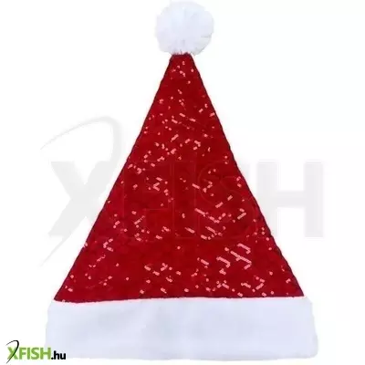Felnőtt Mikulás sapka flitterekkel - 30 x 42 cm
