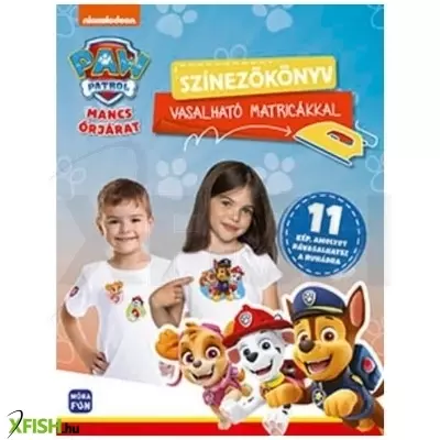 Mancs Őrjárat: Színezőkönyv vasalható matricákkal
