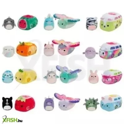 Squishville: 2 az 1-ben mini plüssfigura és jármű, 5 cm, 2 db - többféle
