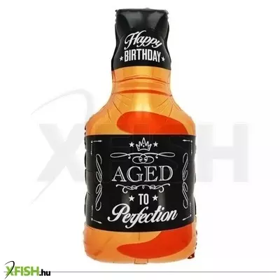 Whiskey-s üveg formájú szülinapi fólia lufi - 32 x 65 cm