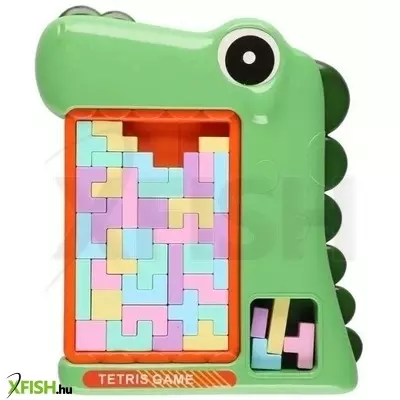dinoszaurusz formájú tetrisz játéktábla - zöld