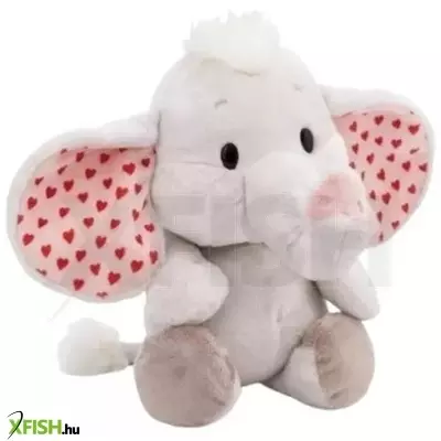 Nici Green: Szürke elefánt szívecske mintás fülekkel - 32 cm