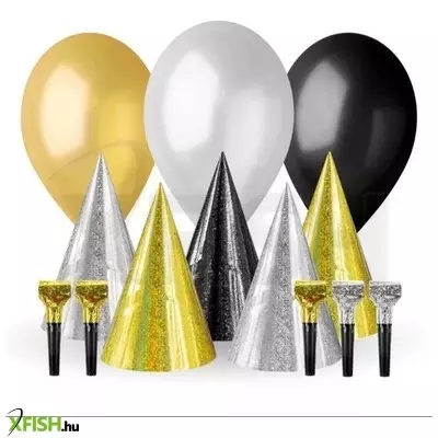 Partikiegészítő szett, arany-fekete - 13 db-os