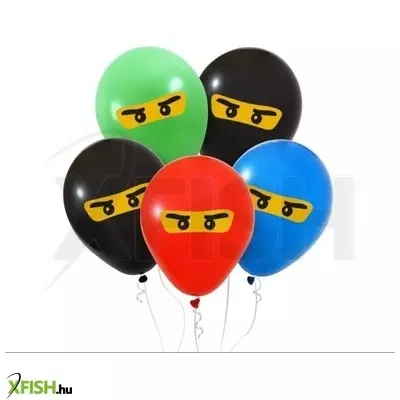Dekorációs lufiszett ninja mintával - 5 db-os