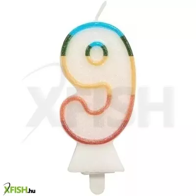 Színes számgyertya csillámmal, 8,5 cm - 9