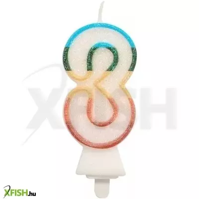 Színes számgyertya csillámmal, 8,5 cm - 3