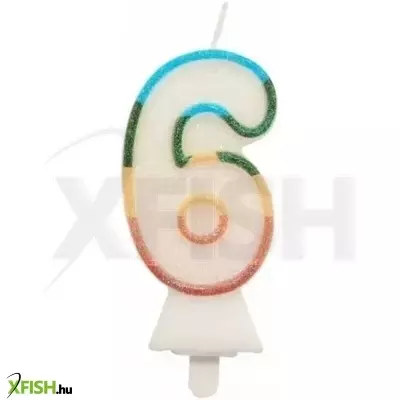 Színes számgyertya csillámmal, 8,5 cm - 6