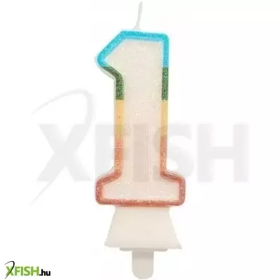 Színes számgyertya csillámmal, 8,5 cm - 1