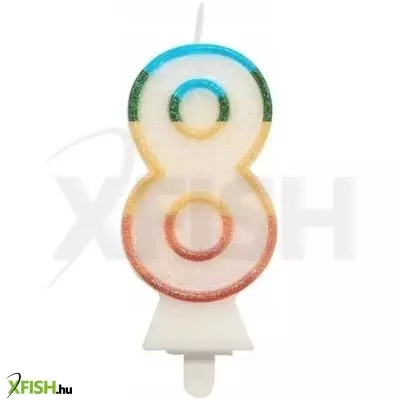 Színes számgyertya csillámmal, 8,5 cm - 8