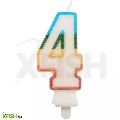 Színes számgyertya csillámmal, 8,5 cm - 4