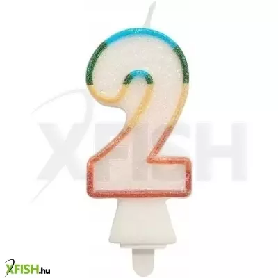 Színes számgyertya csillámmal, 8,5 cm - 2