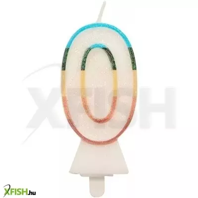 Színes számgyertya csillámmal, 8,5 cm - 0