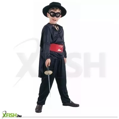 Fekete álarcos jelmez - 130-140 cm