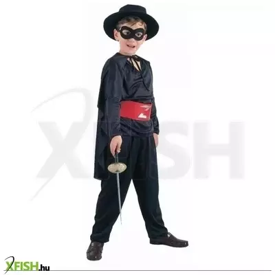 Fekete álarcos jelmez - 120-130 cm