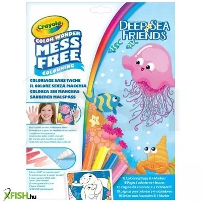 Crayola Color Wonder: Tengeri barátok maszatmentes kifestő készlet mappában