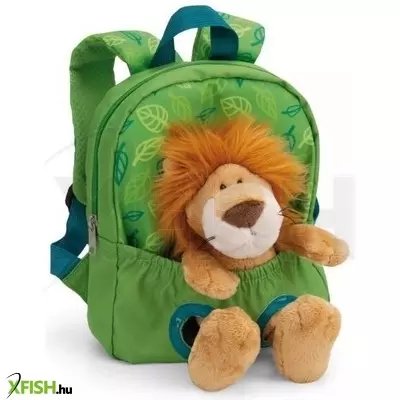 NICI: Hátizsák oroszlán plüssfigurával, zöld - 21 x 26 cm