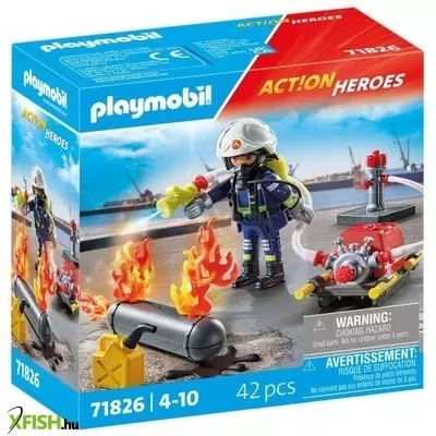 Playmobil: Tűzoltó figura vízágyúval
