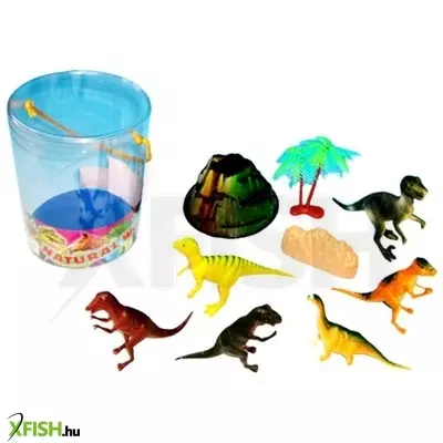 Hang shun műanyag dínó hengerben 8 darabos készlet