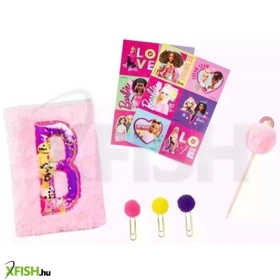 Barbie: Plüss borítású kreatív napló készlet
