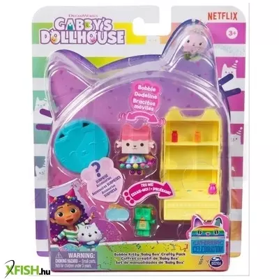 Gabi babaháza: Bólogató cicafigura és babaházbútor játékszett - Buborék Kitty kreatív csomag