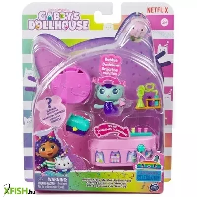 Gabi babaháza: Bólogató cicafigura és babaházbútor játékszett - Buborék Kitty bájital csomag