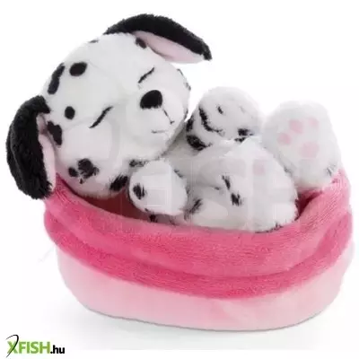 Nici: Dalmata plüsskutyus kosárban - 12 cm