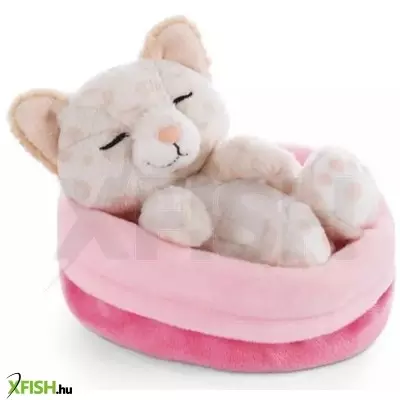 Nici: Leopárdmintás plüsscica kosárban - 12 cm