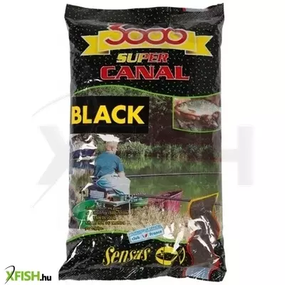 Sensas 3000 Super Canal Black Etetőanyag Keszegre, Bodorkára 1 Kg