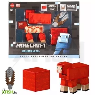 minecraft: diamond level bárány figura - 14 cm