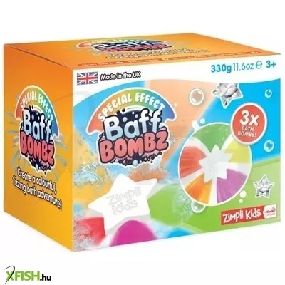 Baff Bombz: Szivárvány színű fürdőbomba szett - Csillag alakú, 3 db-os