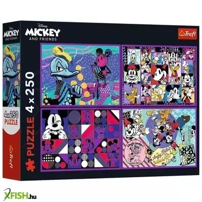 Trefl: Mickey egér és barátai - 4 x 250 darabos puzzle