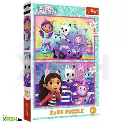 trefl: gabi babaháza, játék gabival - 2 x 24 darabos puzzle