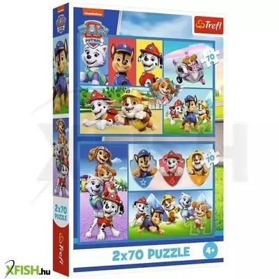 trefl: mancs őrjárat kalandok - 2 x 70 darabos puzzle