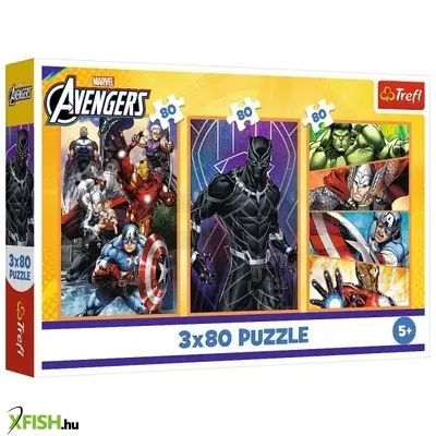Trefl: Bosszúállók, Akciódús napok - 3 x 80 darabos puzzle