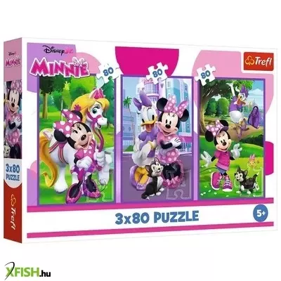 Trefl: Minnie egér és barátai - 3 x 80 darabos puzzle