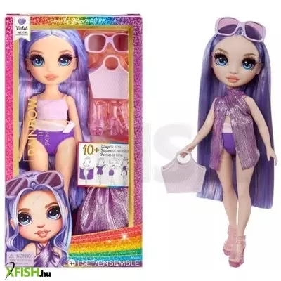 Rainbow High: Vízparti divat öltöztethető strandoló divat baba - Violet