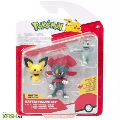Pokémon: 3 db-os figura csomag - Pichu, Machop, Weavile