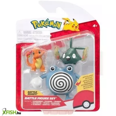pokémon: 3 db-os figura csomag - charmander, trubbish, poliwhirl