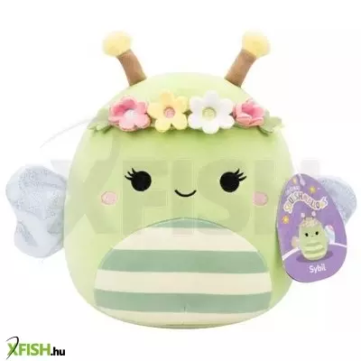 Squishmallows: Sybil, a zöld méhecske virágkoronával - 20 cm