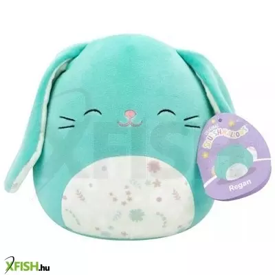 squishmallows: regan, a türkiz nyuszi virágos hassal - 20 cm