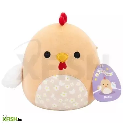 squishmallows: rutie, a barna kakas virágos hassal - 20 cm