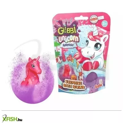 Glibbi: Meglepetés fürdőbomba unikornis figurával