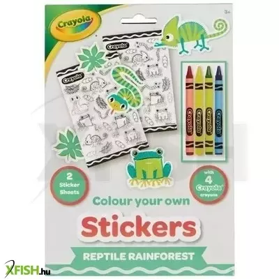 Crayola: Színezhető matricakészlet zsírkrétával - Reptile Rainforest